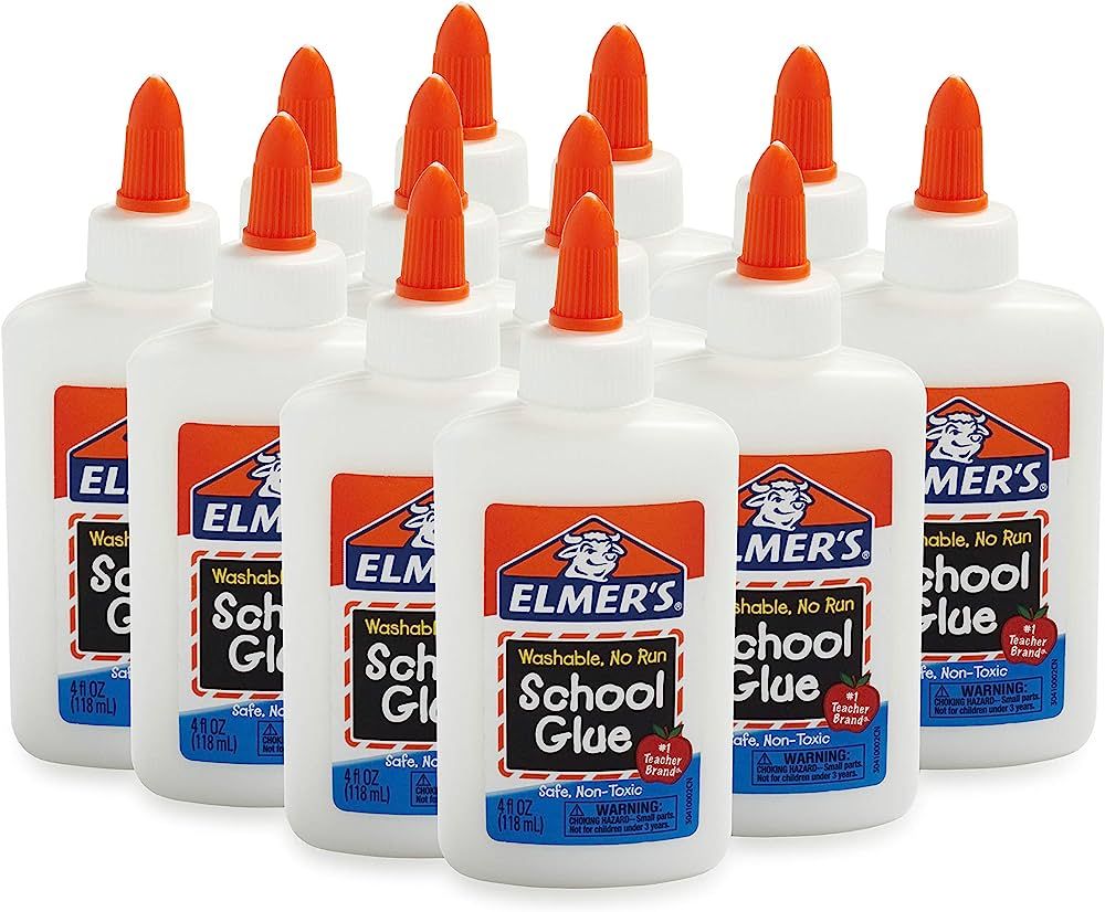 Elmer's Liquid School Glue, Washable, 4 Ounces Each, 12 Count - Great for Making Slime | Amazon (US)