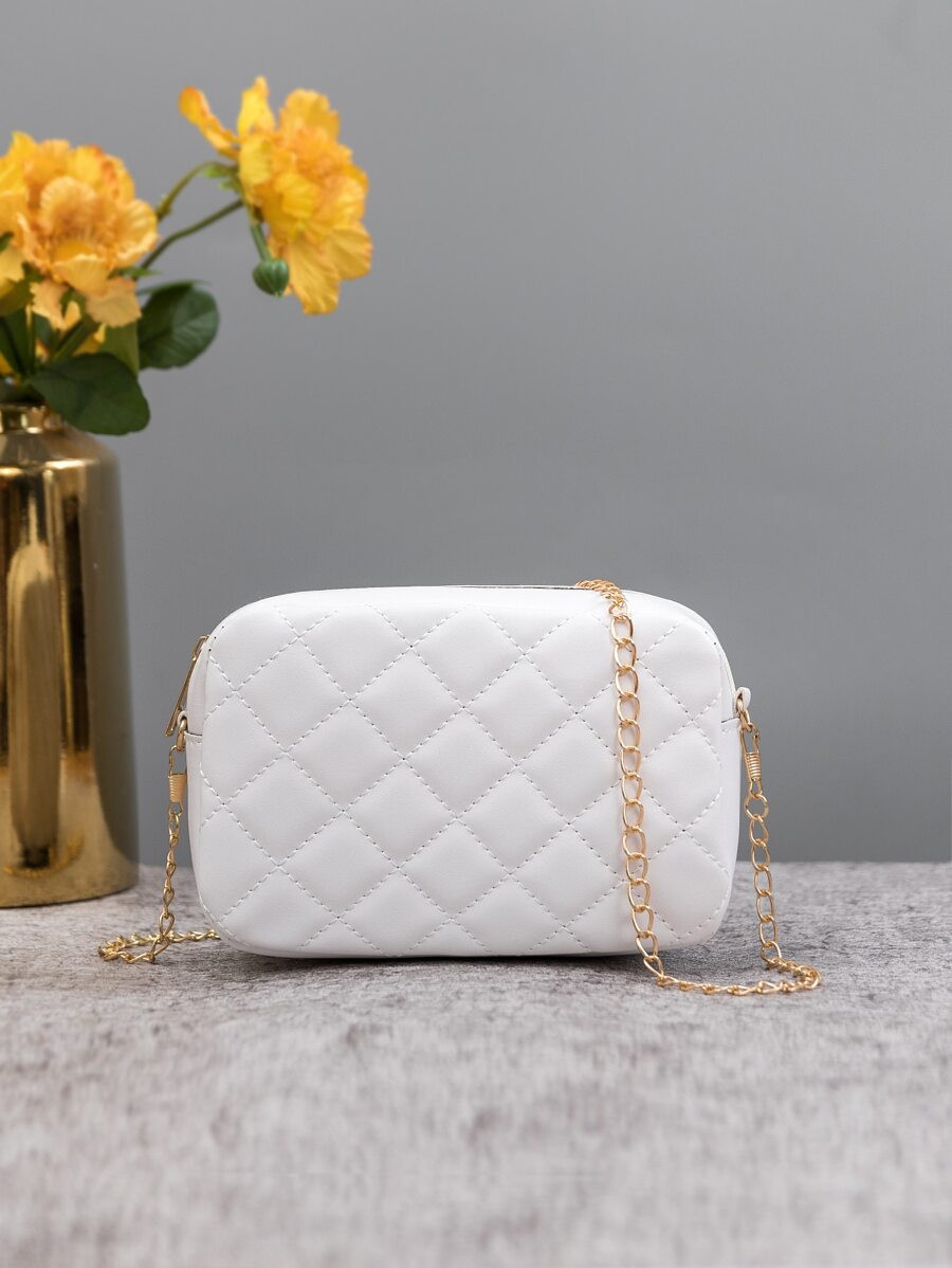 Mini Minimalist Quilted Chain Crossbody Bag SKU: sw2108139766333754(1000+ Reviews)Valentine's Day... | SHEIN