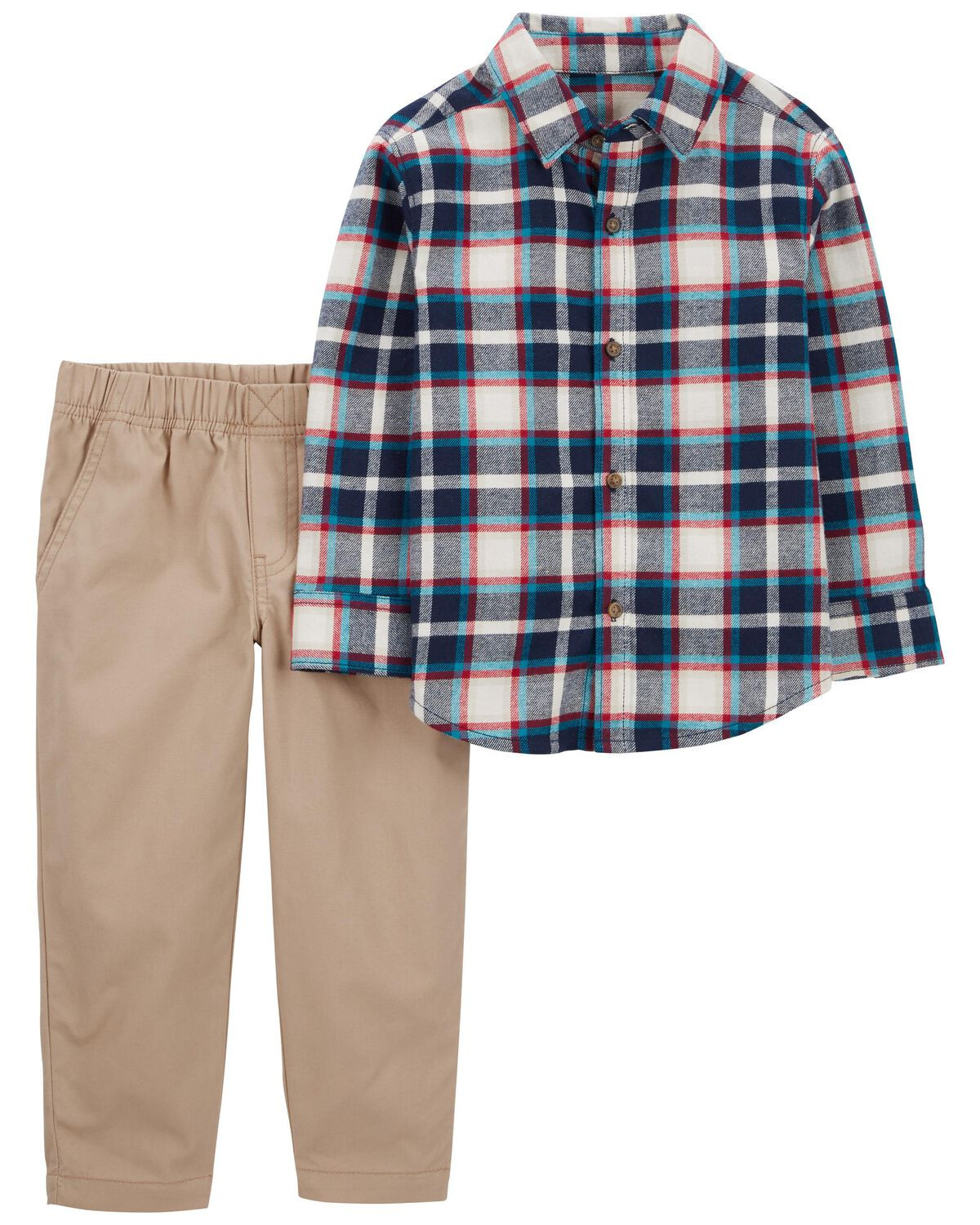 Multi Baby 2-Piece Plaid Button-Front Shirt & Pant Set | carters.com | Carter's