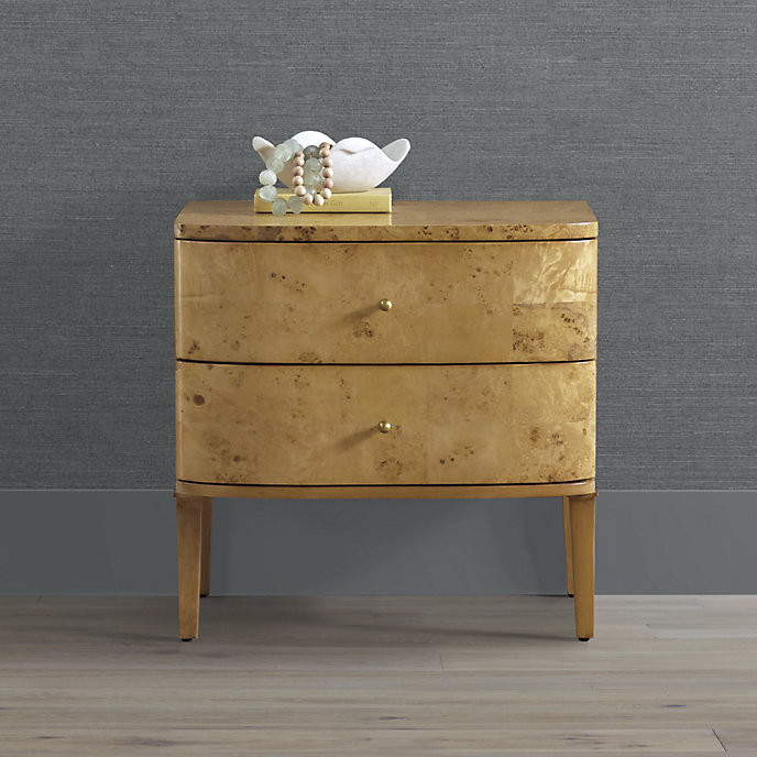 Brando Nightstand with Burlwood Exterior & Built-in USB Power Strip | Frontgate