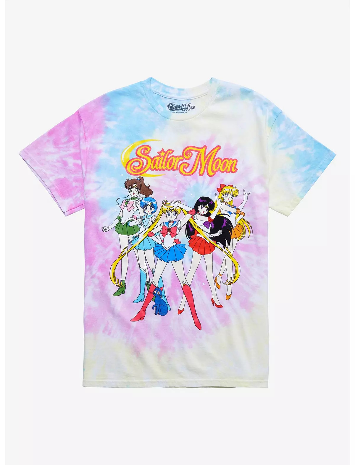 Sailor Moon Inner Scouts Glitter Tie-Dye Boyfriend Fit Girls T-Shirt | Hot Topic