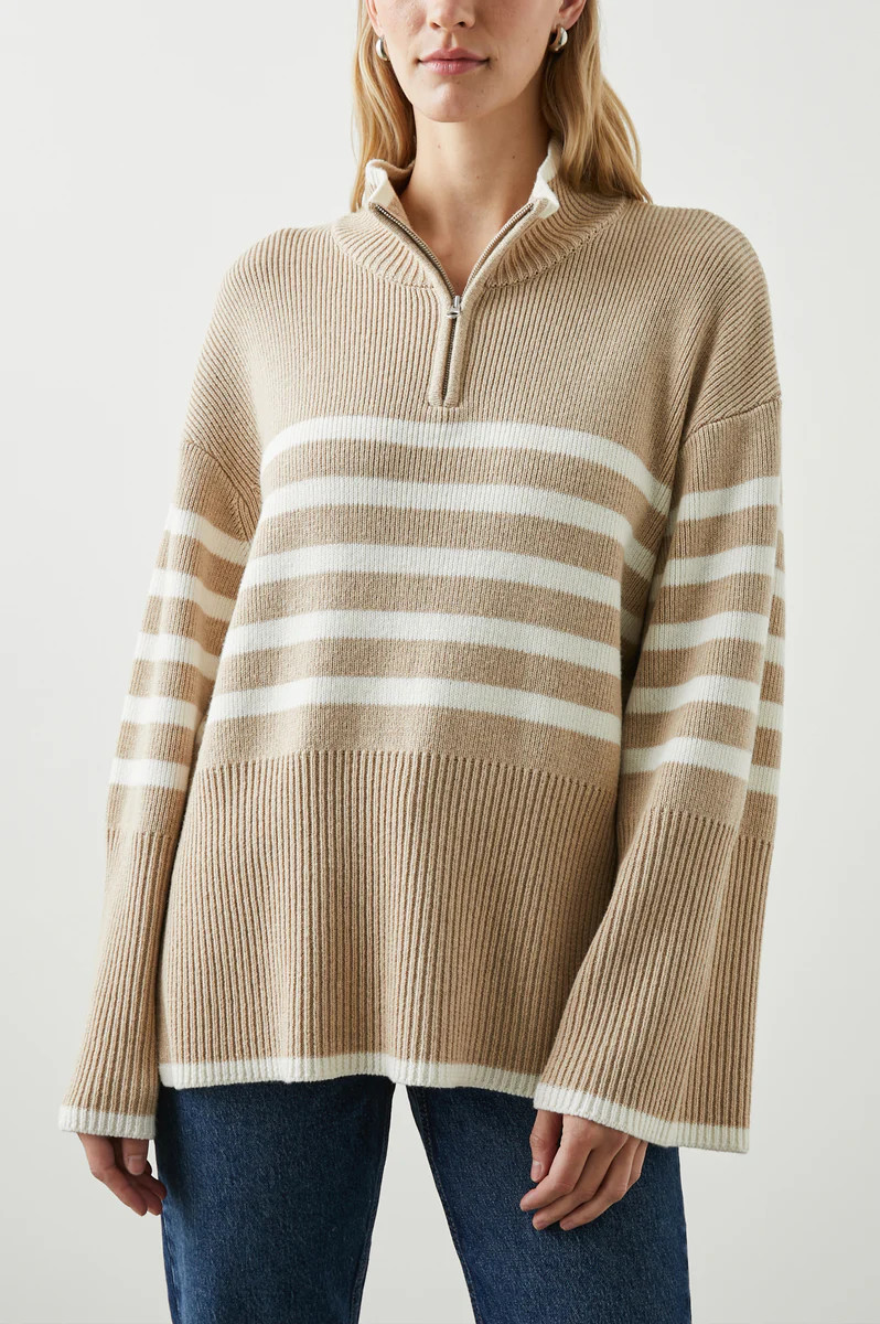 TESSA SWEATER - SAND STRIPE | Rails