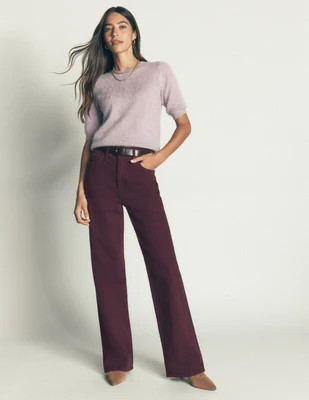 Boden Women's High Rise Column Leg Jeans in Purple | Size 31 | Boden (US)