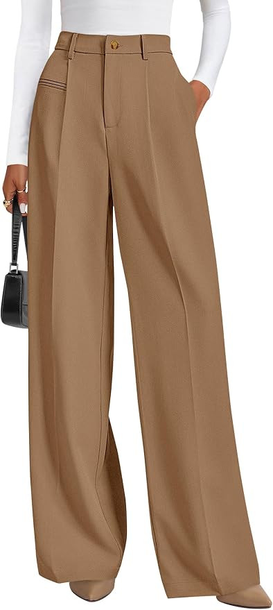 PRETTYGARDEN Womens Wide Leg Dress Pants 2026 Business Casual Flowy Work Palazzo Pants High Waist... | Amazon (US)