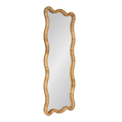 Kate and Laurel Rahfy Rattan Rectangle Scallop Mirror, Natural, 22x48 | Target