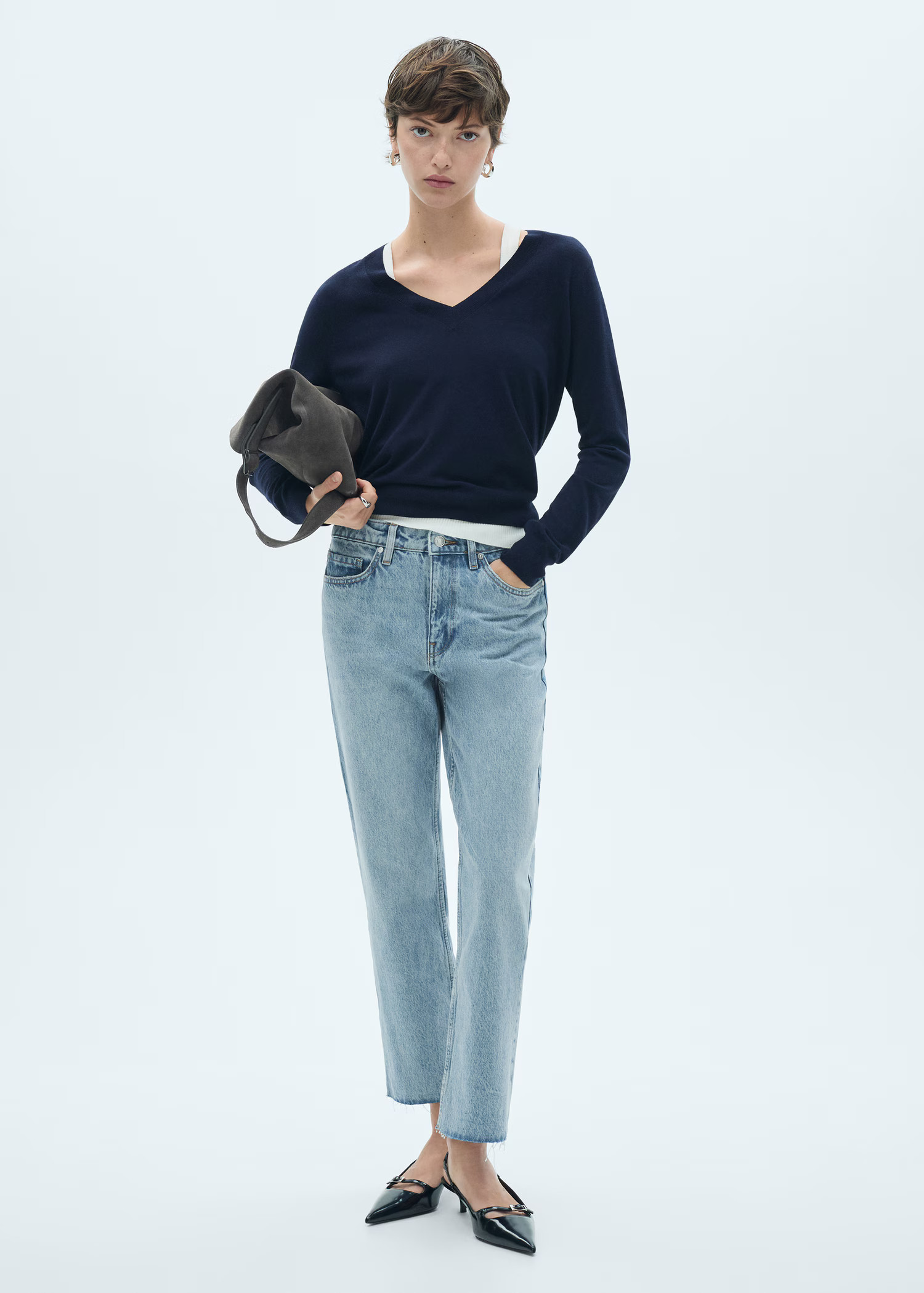 Blanca straight-fit cropped jeans | MANGO (US)