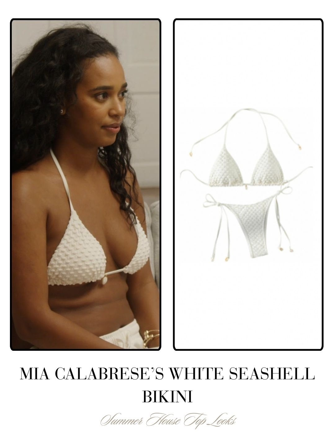 Mia Calabrese’s White Seashell Bikini 