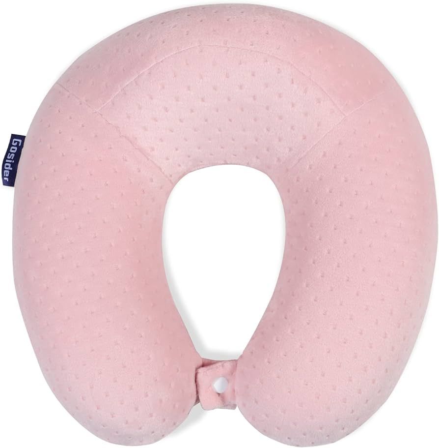Gosider Neck Pillow Memory Foam Comfortable Travel Neck Pillow, Pink Airplane Pillow U Shape for ... | Amazon (US)