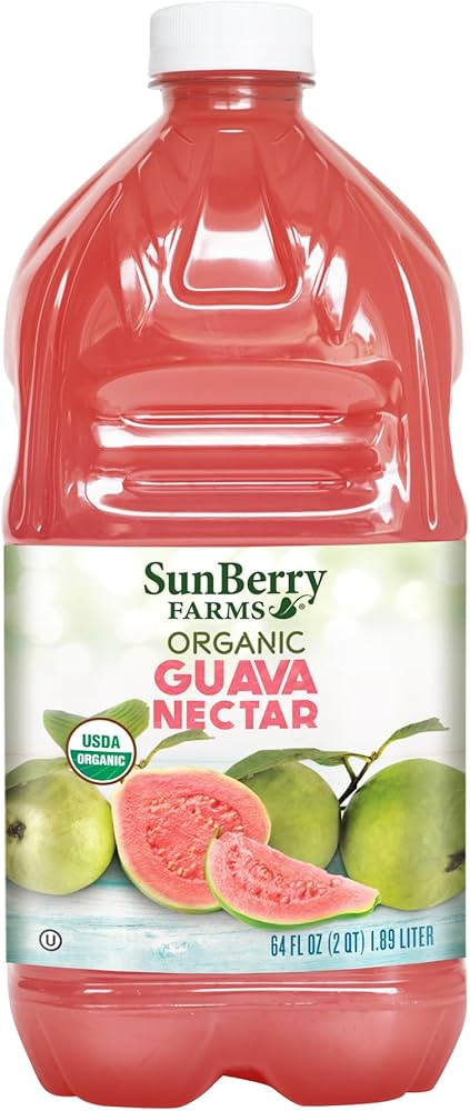 Sunberry Farms Organic Guava Nectar 64 fl oz | Tropical Juice Nectar Made with Real Organic Fruit... | Amazon (US)