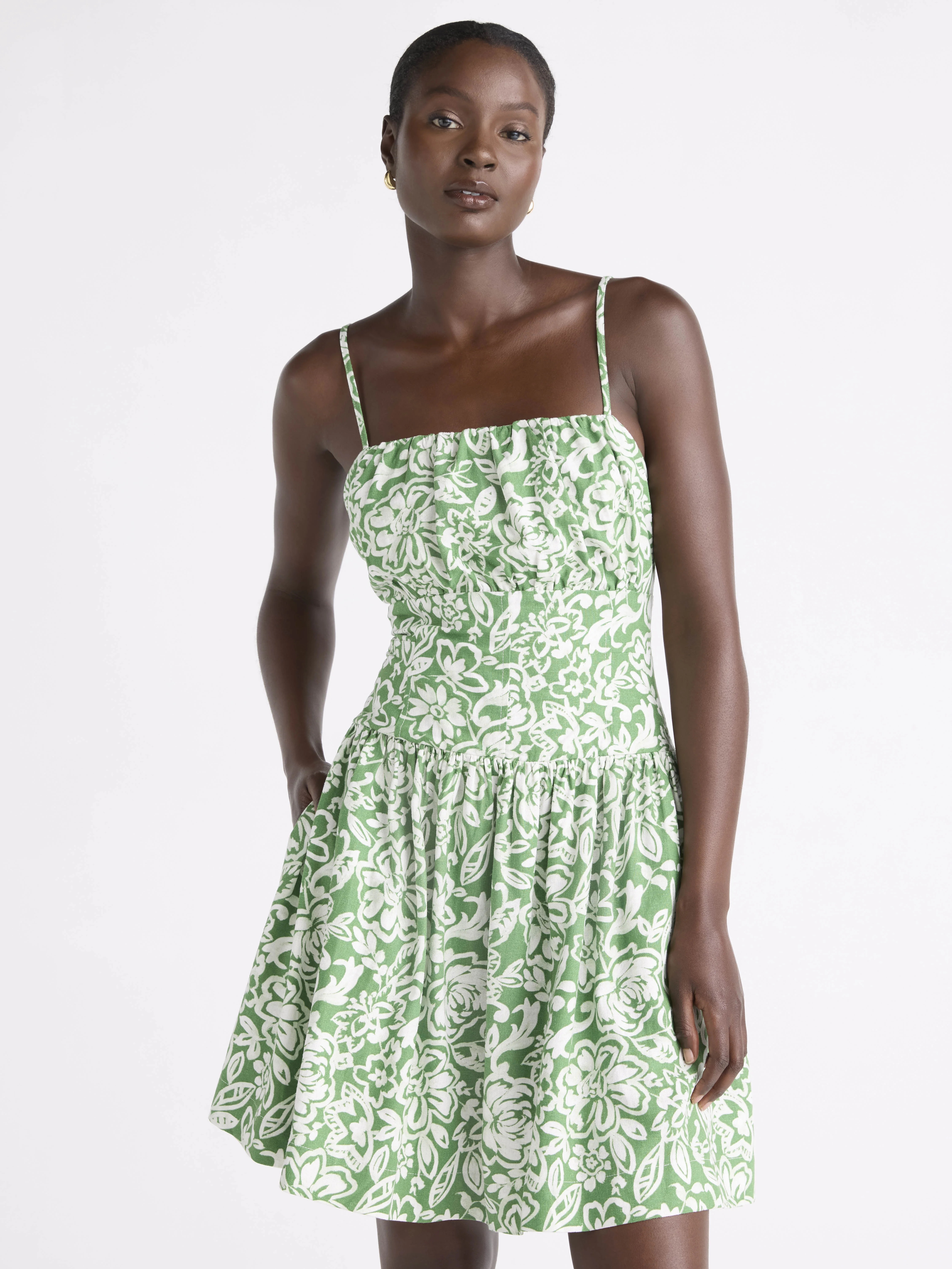 Free Assembly Women's Linen Mini Dress, Sizes XS-XXL | Walmart (US)