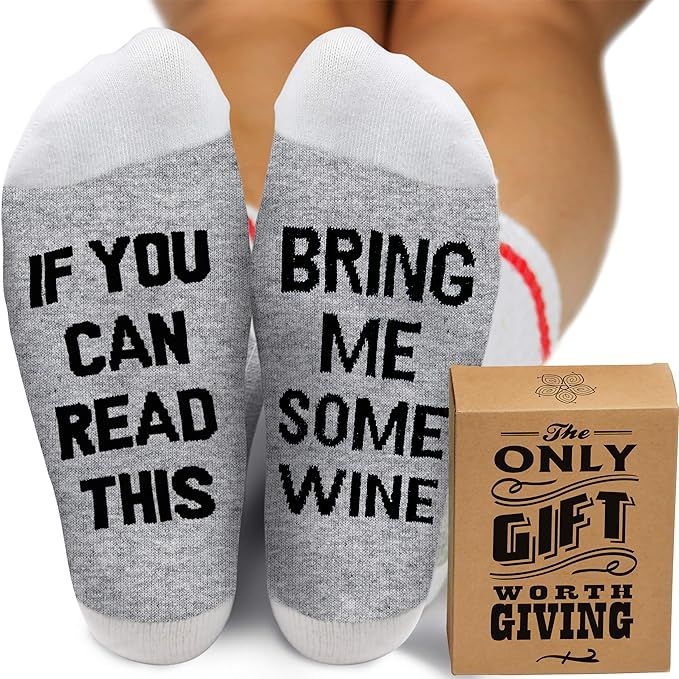 WINE SOCKS + GIFT BOX -"If you can read this bring me some Wine" One of the best Gifts for Women ... | Amazon (CA)