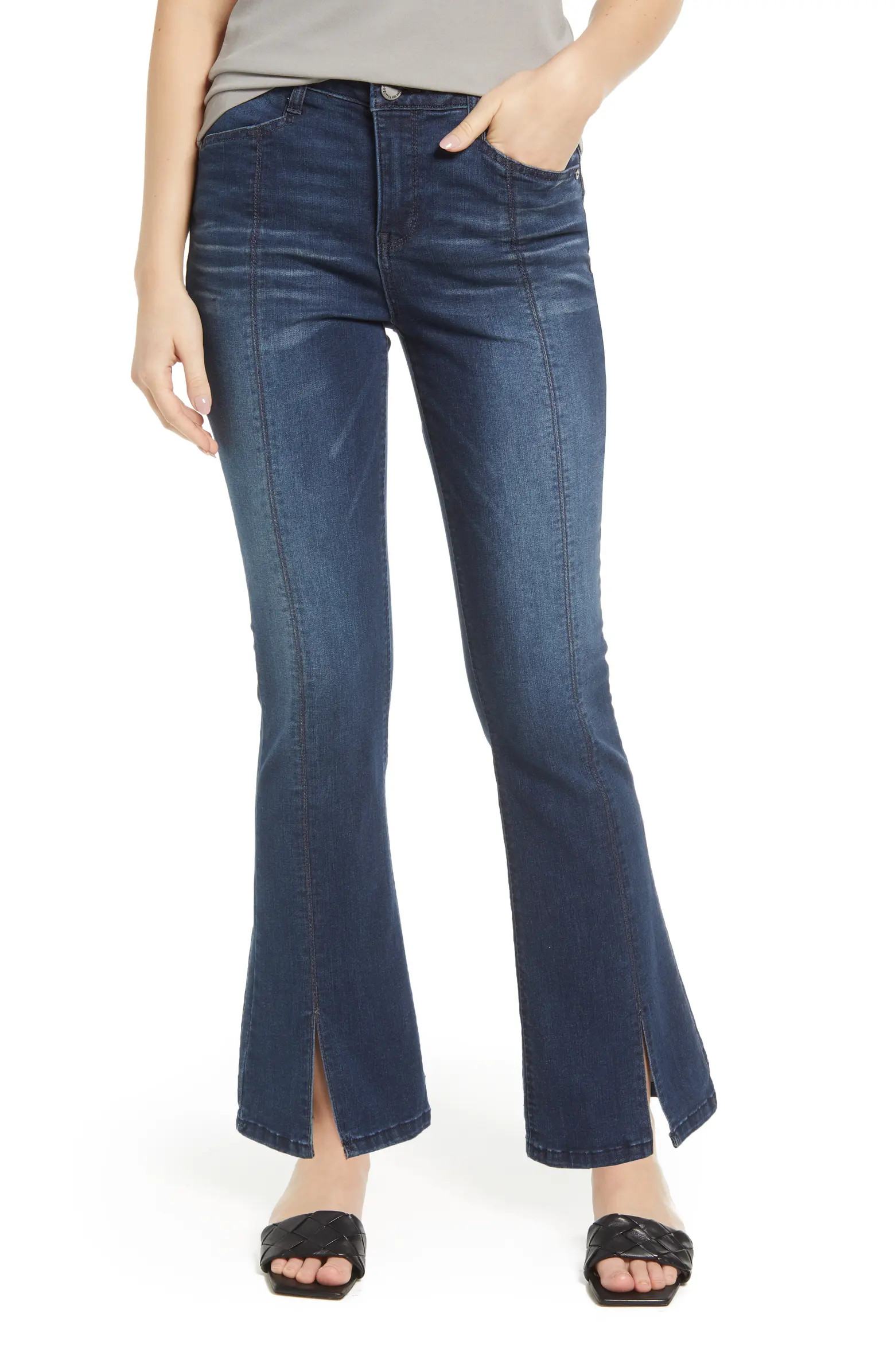 Wit & Wisdom High Waist Front Slit Itty Bitty Bootcut Jeans | Nordstrom | Nordstrom