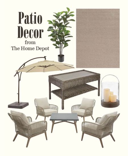 Patio decor from the Home Depot // Home decor // Patio furniture // Outdoor decor // Summer

#LTKhome #LTKstyletip #LTKSeasonal