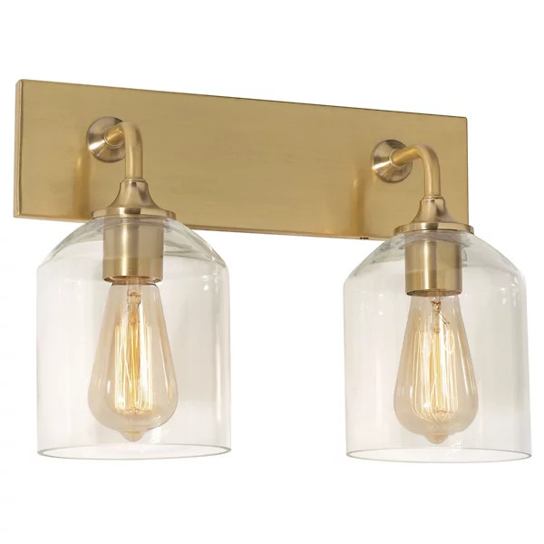 William Vanity Light (Satin Brass|2 Lights) - OPEN BOX | Lumens