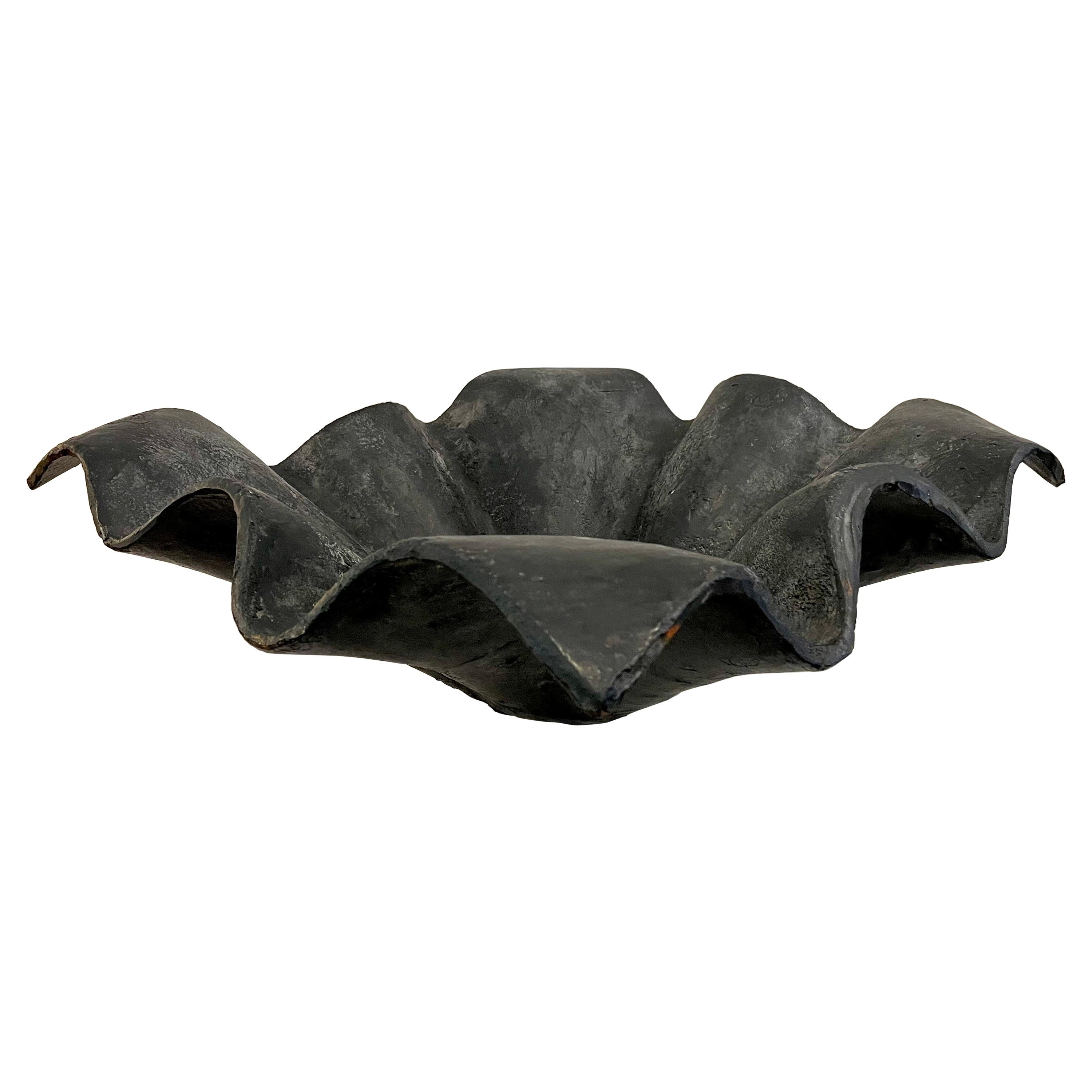 Handkerchief Design Iron Bowl in the Style of Willy Guhl | 1stDibs