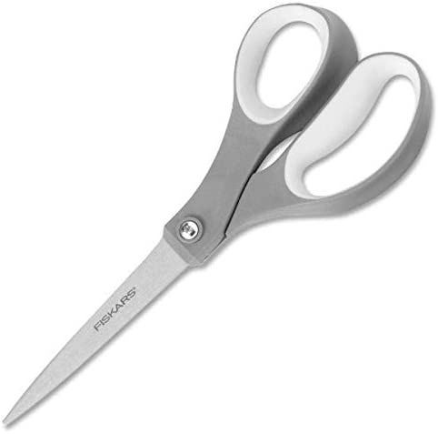 Fiskars 01-004761J Softgrip Scissors Straight Stainless Steel, 8 Inch,Gray | Amazon (US)