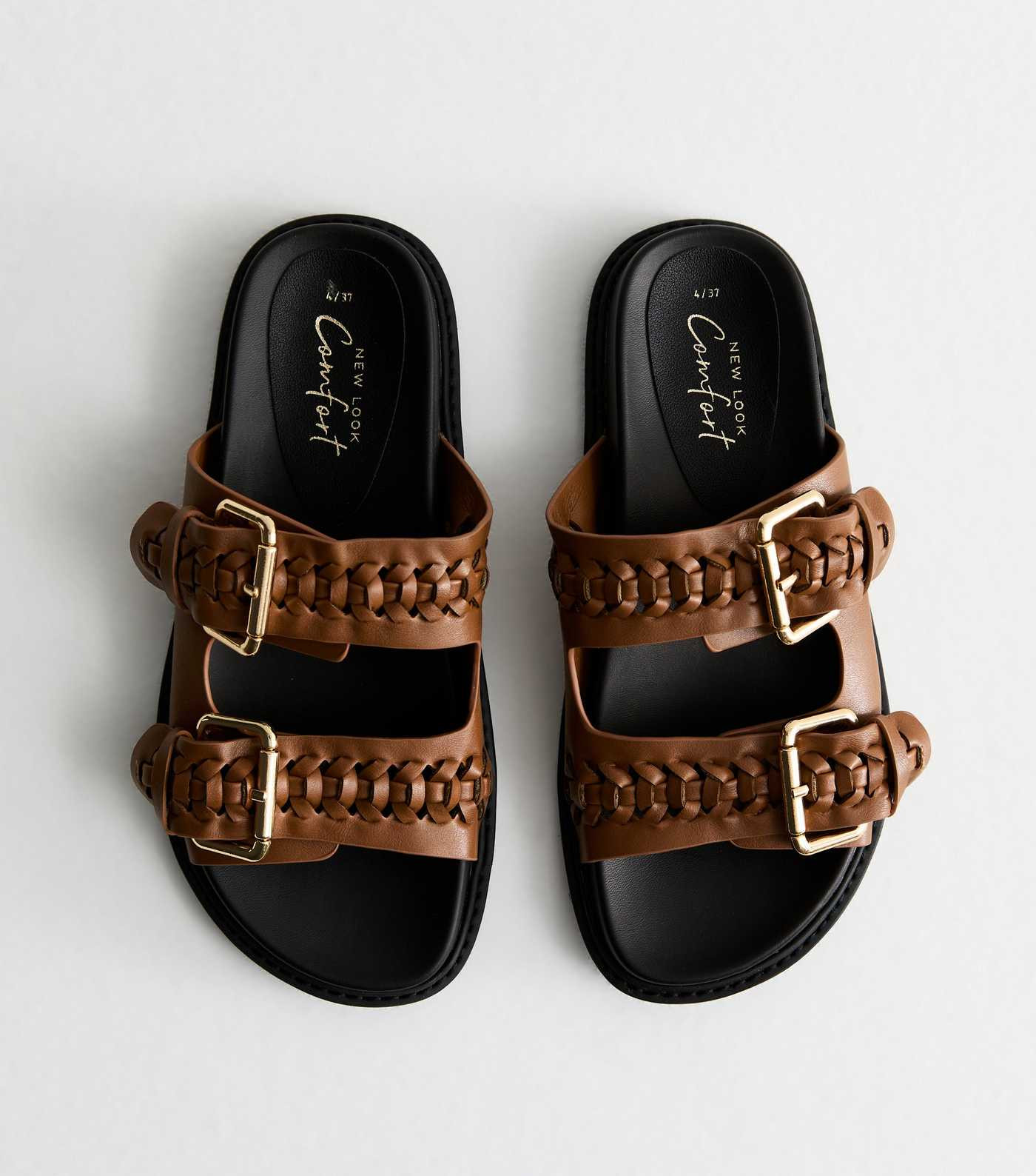 Tan Plaited Chunky Sliders | New Look | New Look (UK)