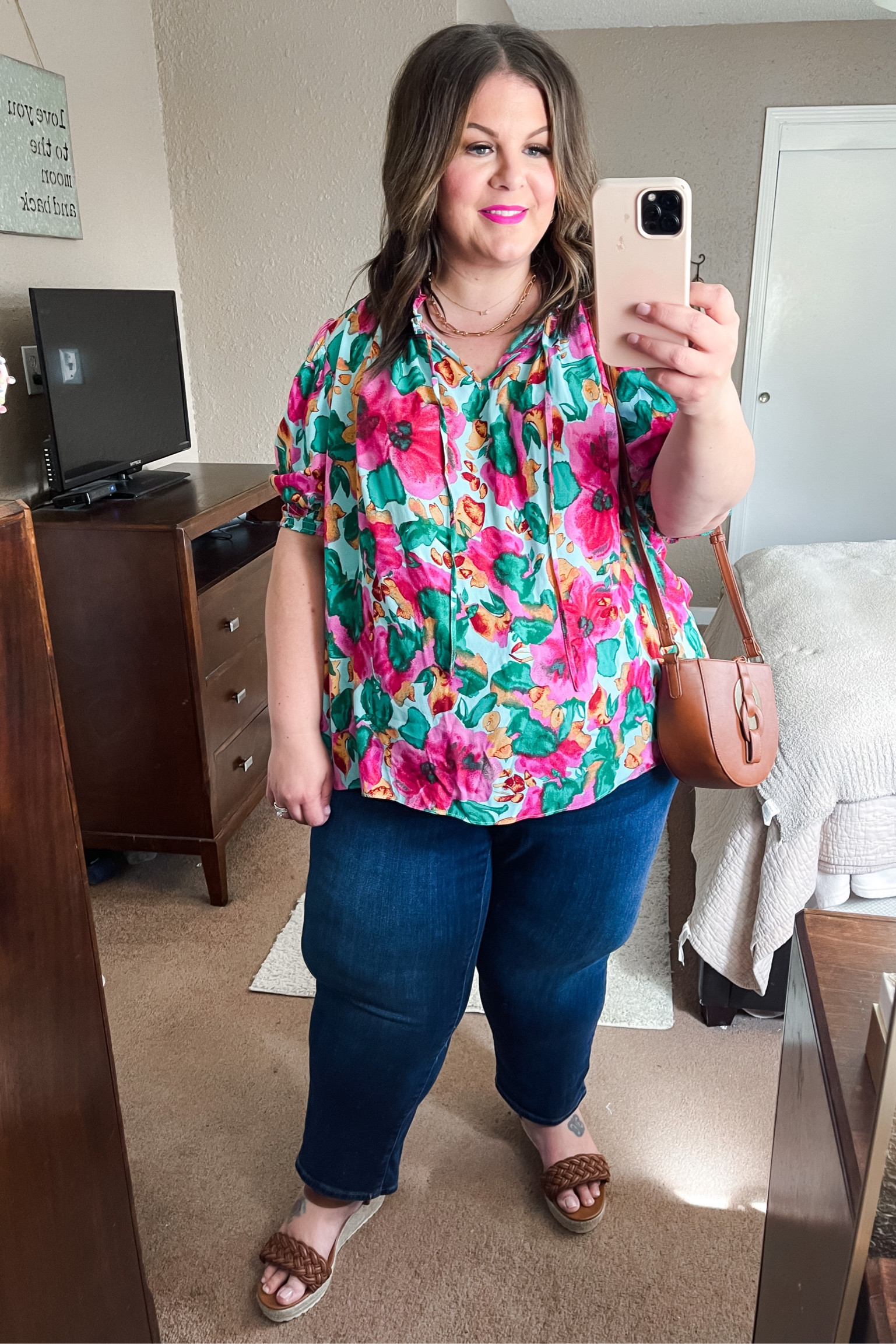 This plus size top from @walmartfashion is flowy and comfy and true to size! This casual plus size outfit is perfect for weekends or vacation! #walmartpartner #walmartfashion 
Top - 3X, true to size 
Jeans - size 26, true to size 
Wedges - size 12 wide 

#LTKSeasonal #LTKunder50 #LTKcurves
