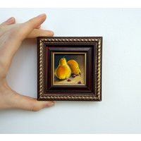 Miniature Painting Fruit Oil Tiny Framed Art | Etsy (US)