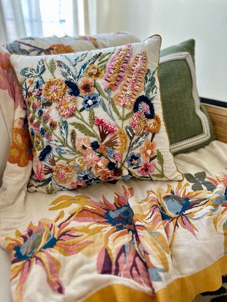I couldn’t find this exact throw pillow online but I did find a slew of similar embroidered pillow covers that are just as beautiful! Also linked this gorgeous Anthropologie vibing throw and my curtains. 


Living room, bedding, bedroom, home decor, 

#LTKHome #LTKGiftGuide
