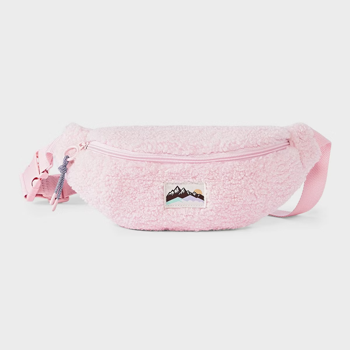 Girls' Faux Shearling Mountain Icon Belt Bag - Cat & Jack™ Pink | Target