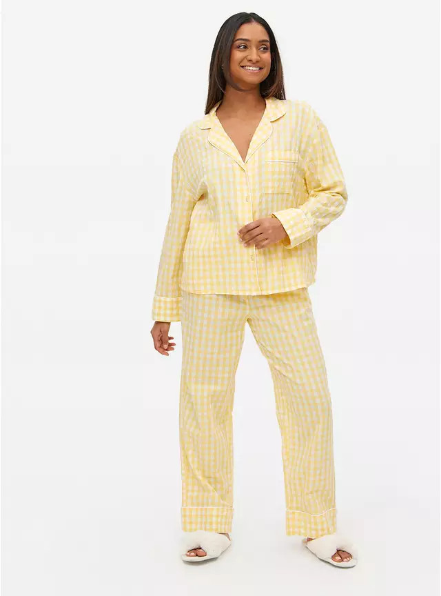 Yellow Gingham Seersucker Co-ord Pyjama Bottoms 18 | Tu Clothing