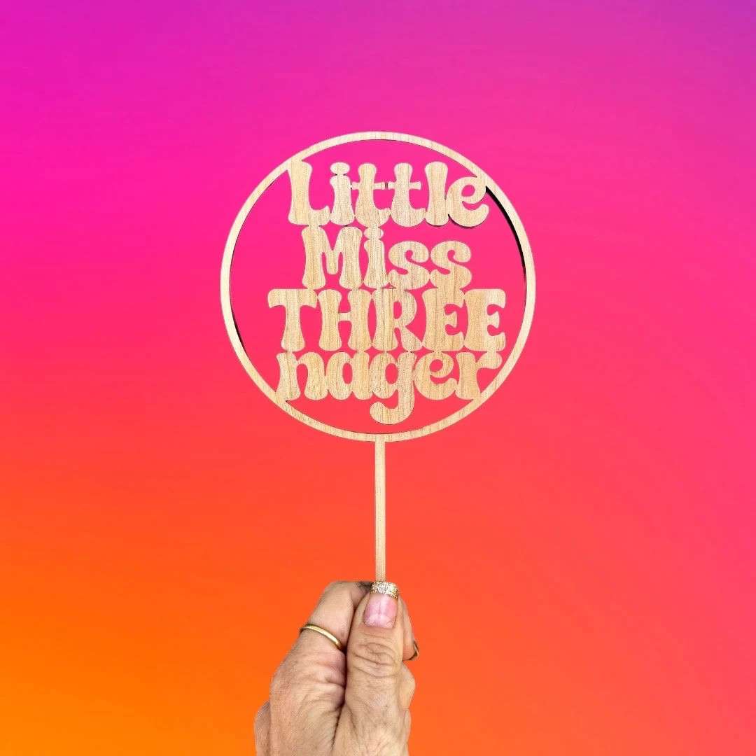 Little Miss Threenager Cake Topper, 3rd Birthday Decorations, Third Birthday Party Decor, Fashion... | Etsy (US)