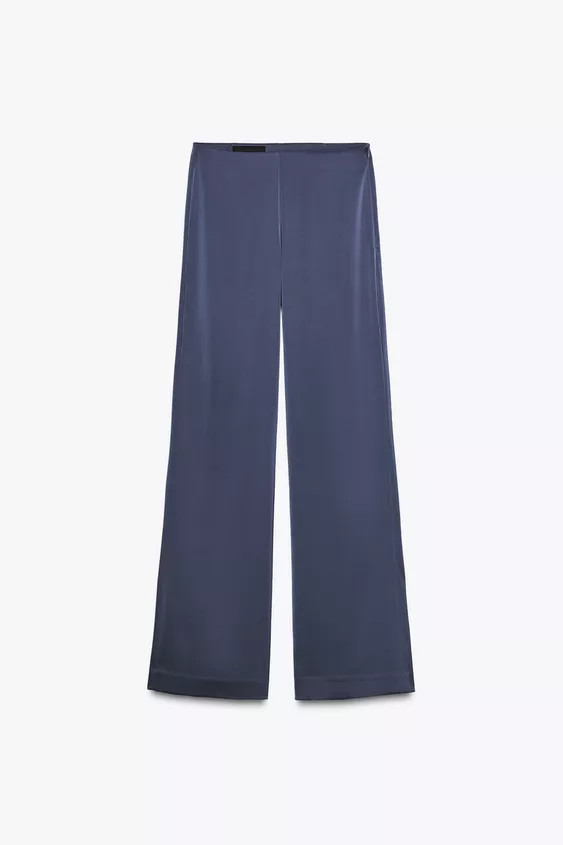 HIGH-WAIST SATIN TROUSERS | Zara US