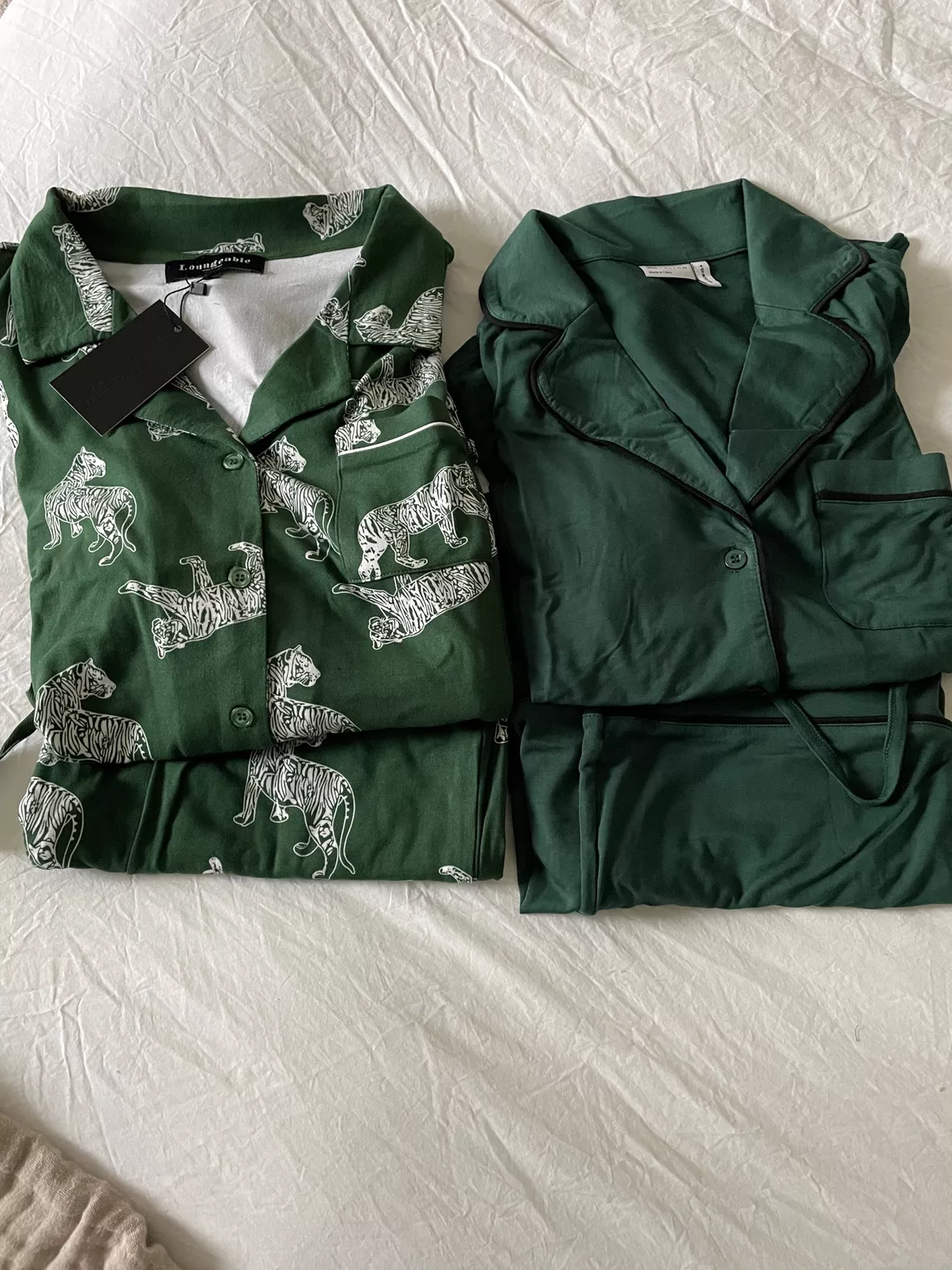 Loungeable EMERALD SATIN WITH SHORTS - Pyjama set - emerald/green