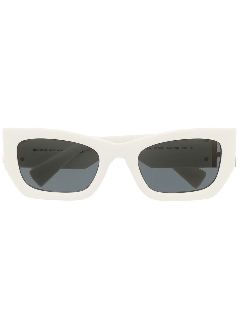 Miu Miu Eyewear logo-plaque Rectangular Sunglasses - Farfetch | Farfetch Global