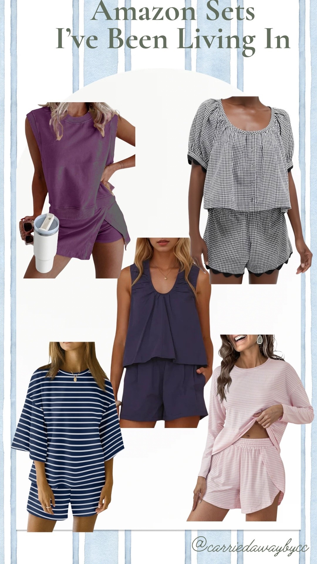 These have been my go-to sets from Amazon this summer! I take a size small in all but the striped pajamas I did size up to a Medium