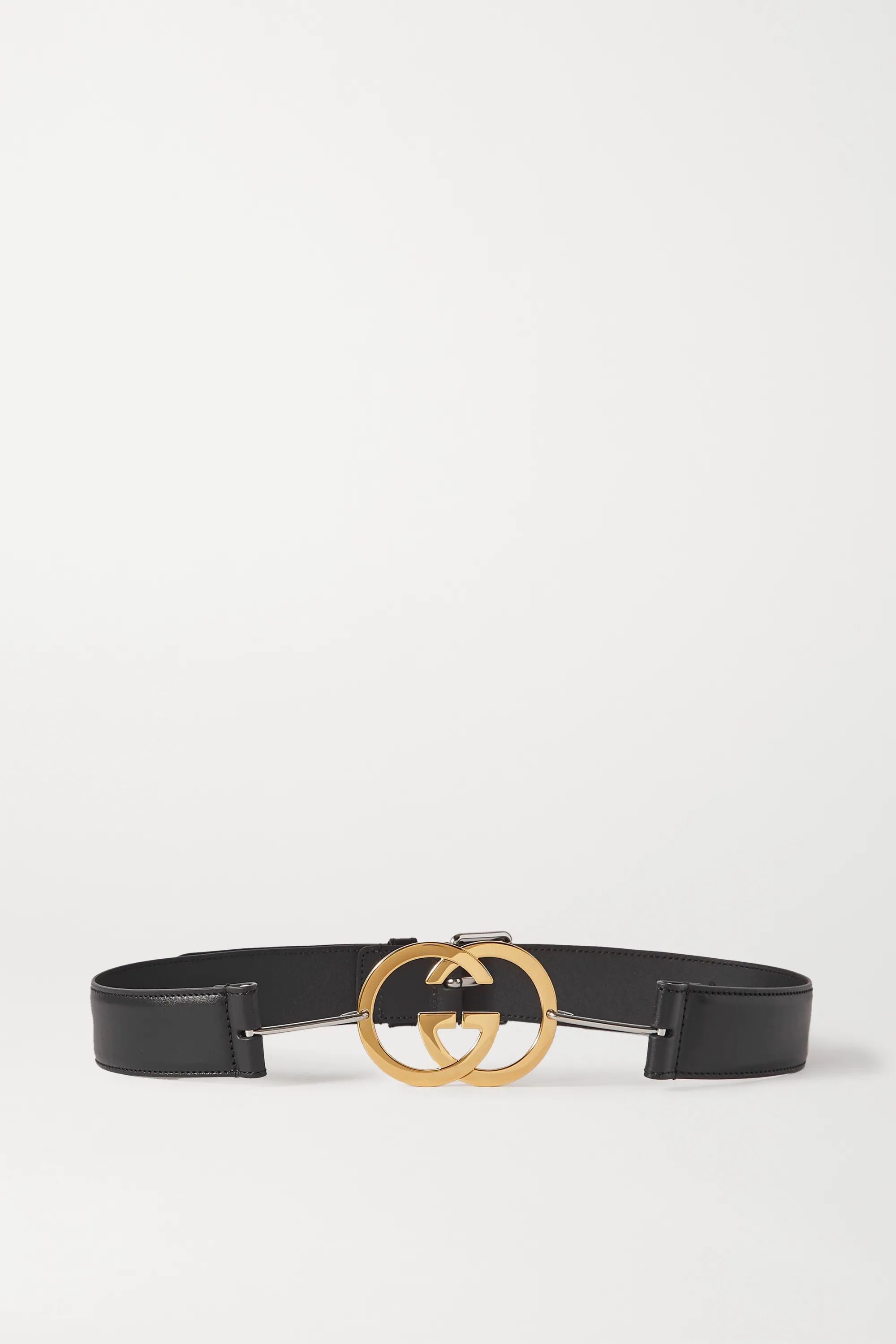 Black Embellished leather belt | Gucci | NET-A-PORTER | NET-A-PORTER (US)