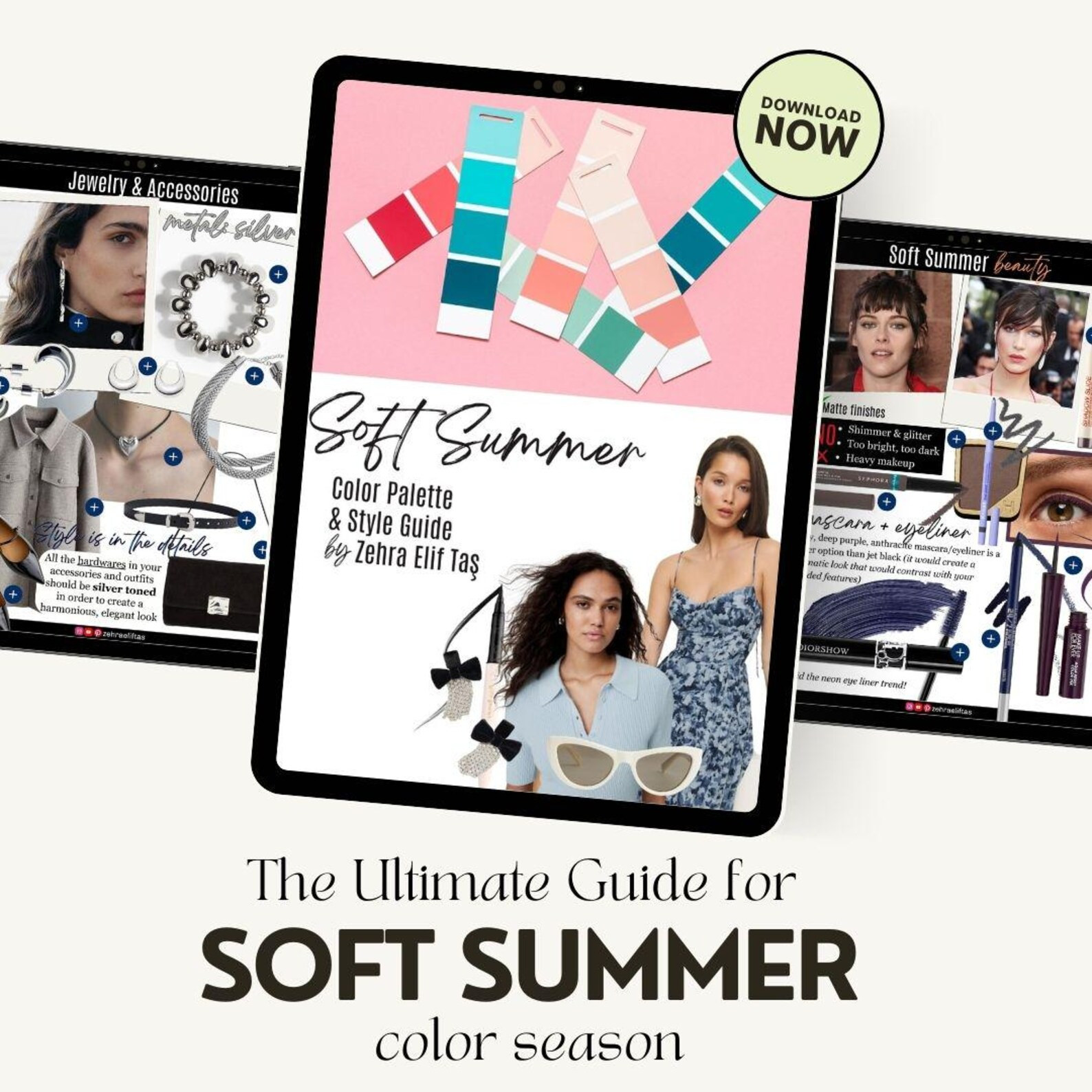 SOFT SUMMER COLOR Palette, Makeup Palette and Style Guide for Soft Summer Seasonal Color Analysis... | Etsy (US)