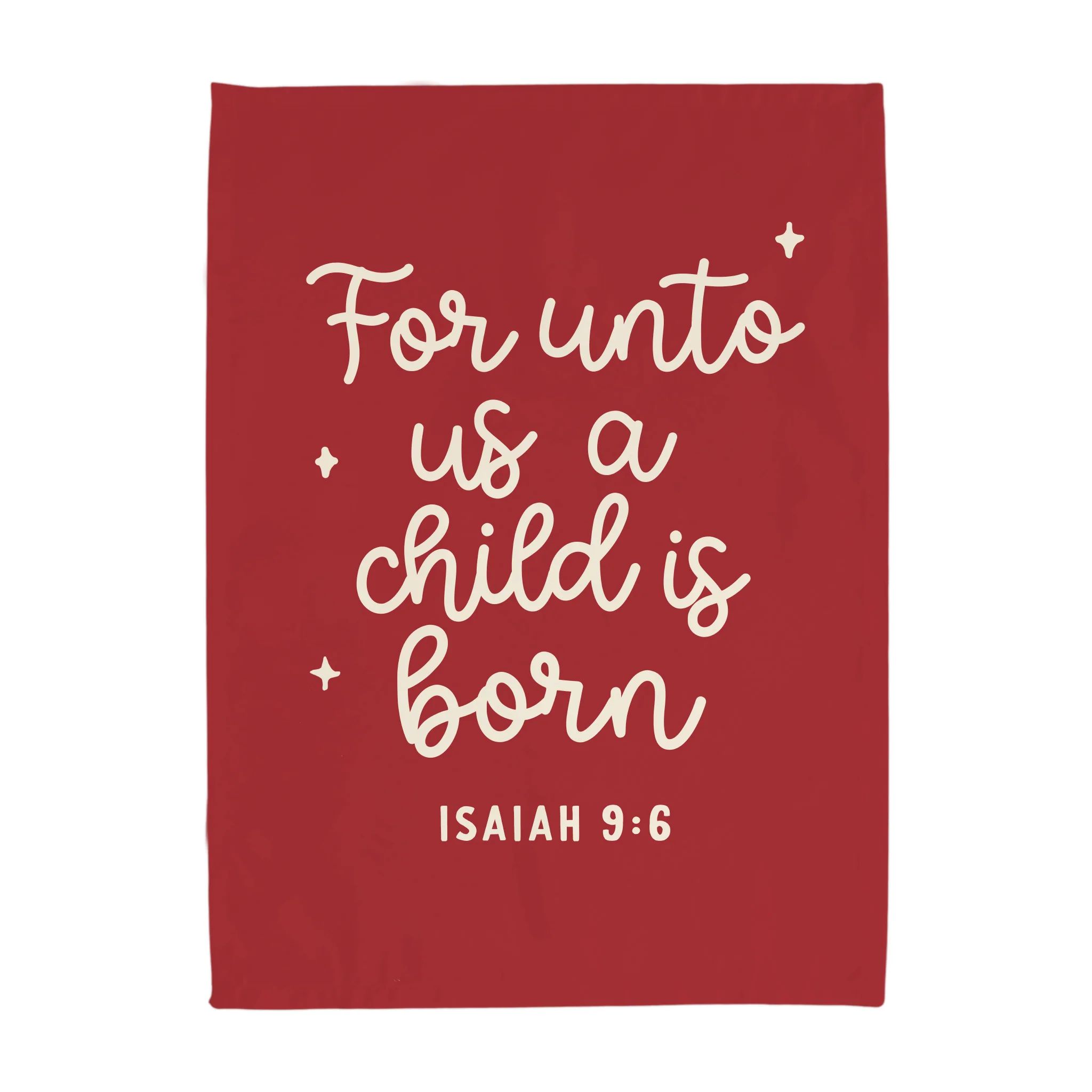 {Red} For Unto us a Child is Born Banner | Hunny Prints