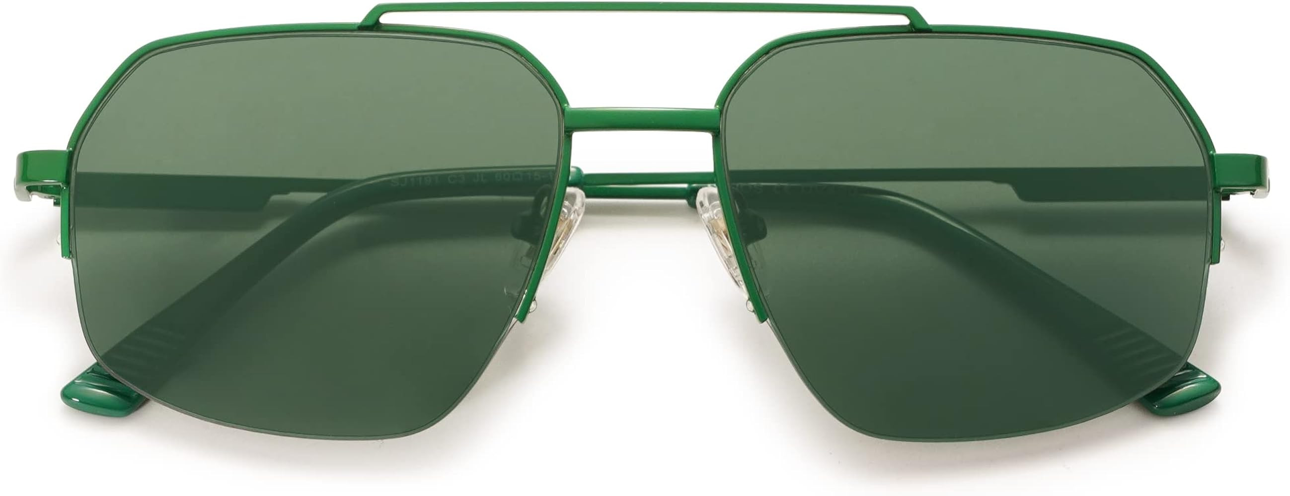 SOJOS Trendy Aviator Sunglasses Mens Womens Retro Double Bridge Metal Semi-Rimless Shades Lentes ... | Amazon (US)