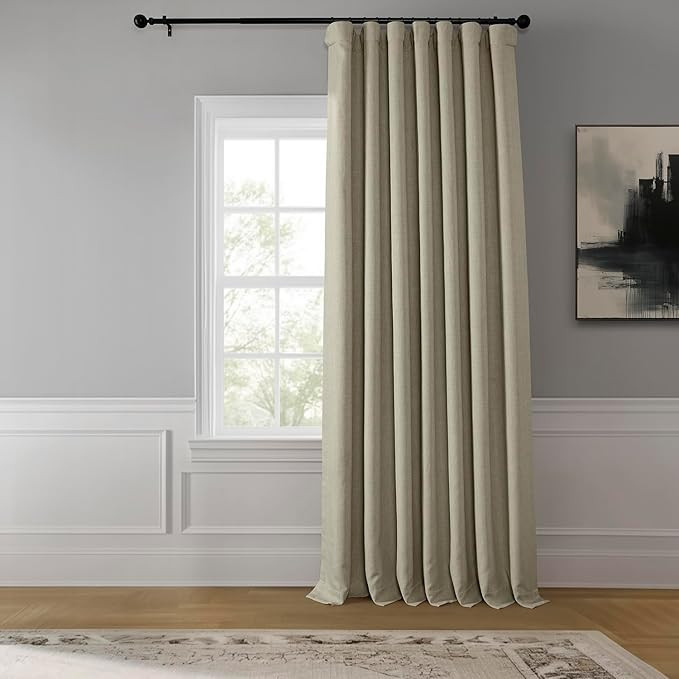 HPD Half Price Drapes - Faux Linen Curtains for Living Room (1 Panel) - 100W X 96L - Extra Wide T... | Amazon (US)