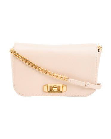 Leather Amour Crossbody With Turn Lock Closure | TJ Maxx