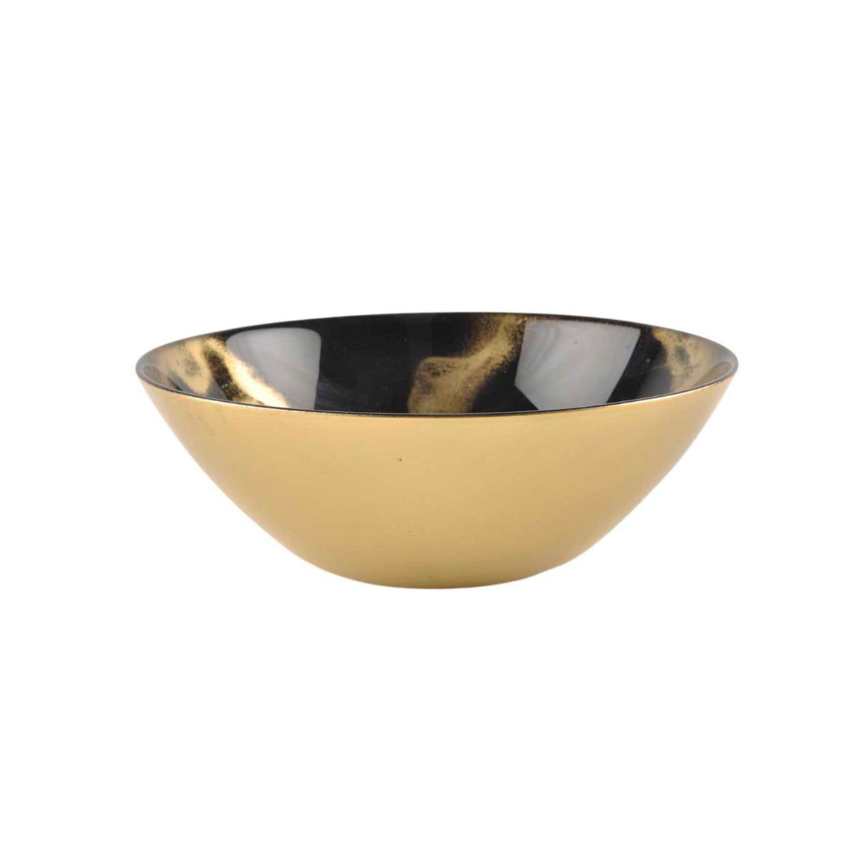 Classic Touch 6"D Black and Gold Marbleized Soup Bowl | Target