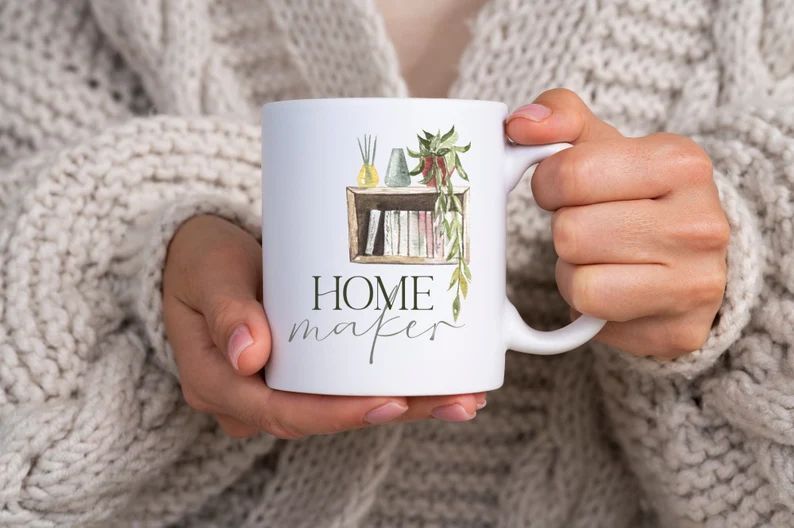 Home Maker white glossy mug | Etsy (US)