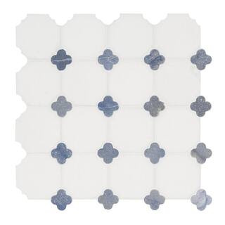 Azula Floret 12 in. x 12 in. x 10 mm Polished Marble Mosaic Tile (10 sq. ft. / case) | The Home Depot