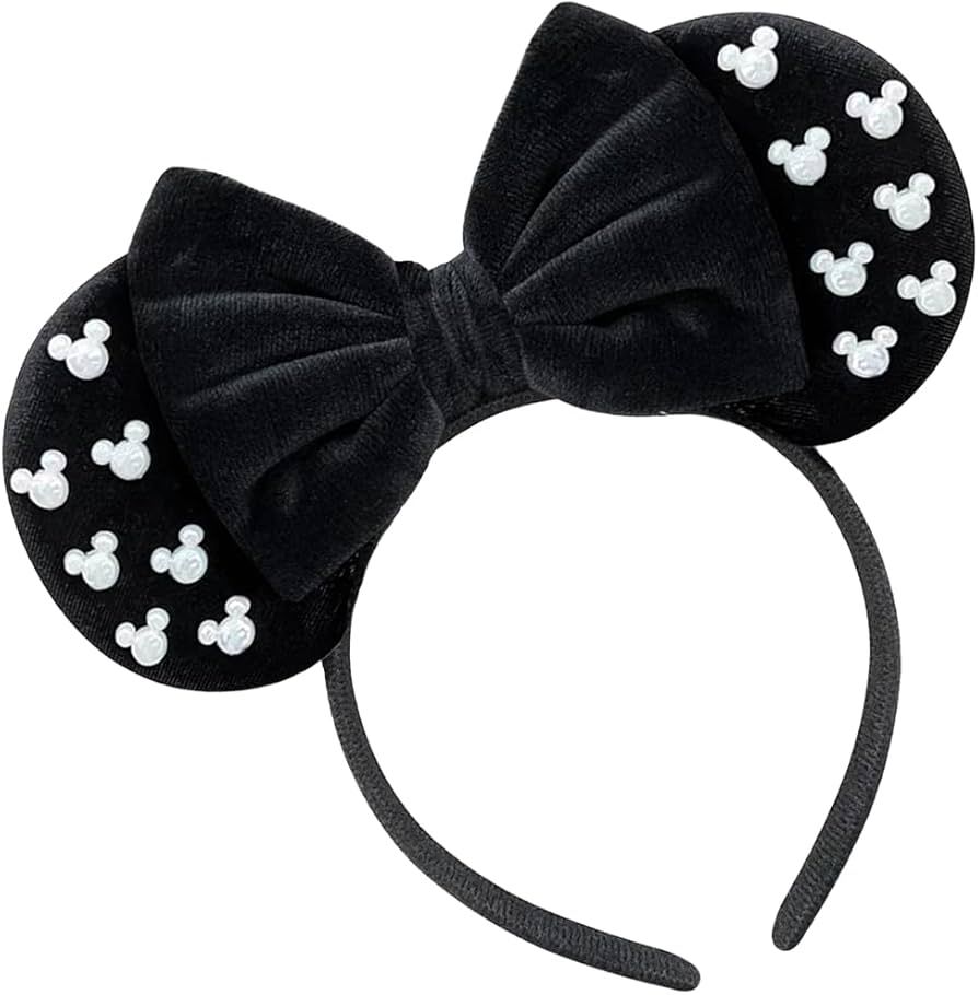 Trnerm Large Size Mouse Ears Headbands for Women Black Fuzzy Mouse Ears for Adult Plus-size Park ... | Amazon (US)