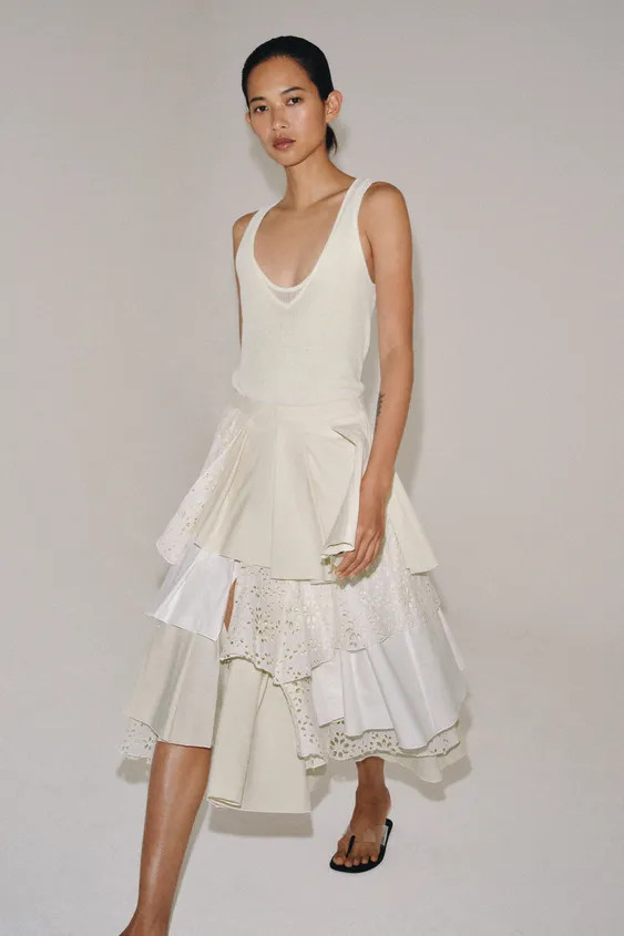 ZW COLLECTION LIMITED EDITION PATCHWORK MIDI SKIRT | Zara US