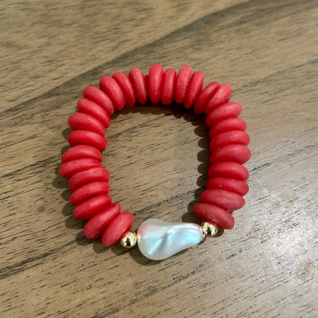 Handmade Ashanti Glass Beaded Bracelet/Stacking Bracelet/ Beaded Stretch Bracelet/Pearl Statement... | Etsy (US)