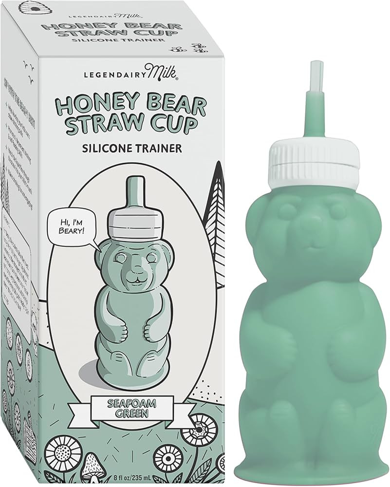 Legendairy Milk Honeybear Silicone Sippy Cup - Green, 8 oz, Dishwasher Safe, Trainer Straw Cup fo... | Amazon (US)