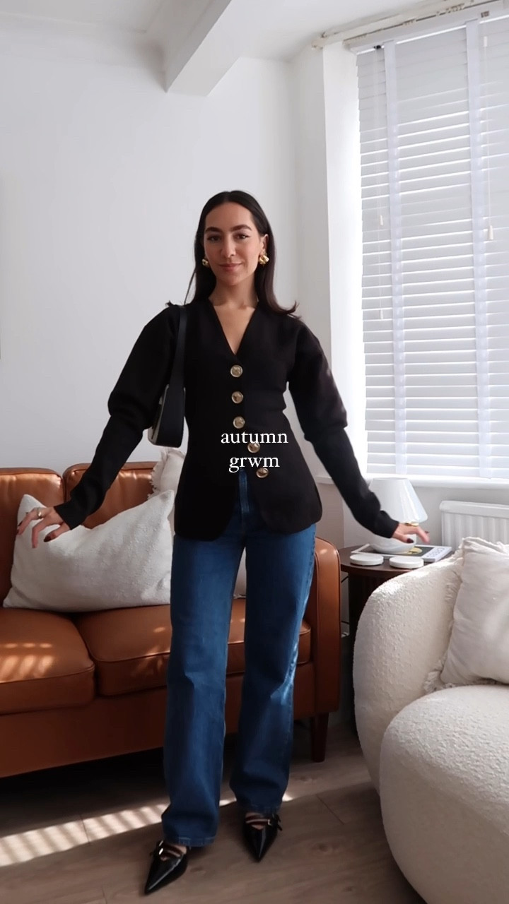 Autumn outfit, Transitional outfit, H&M cardigan, Abercrombie & Fitch jeans, Heels, Charles & Keith bag, Shoulder bag, Casual style 

#FashionMonth #LTKautumn #LTKuk