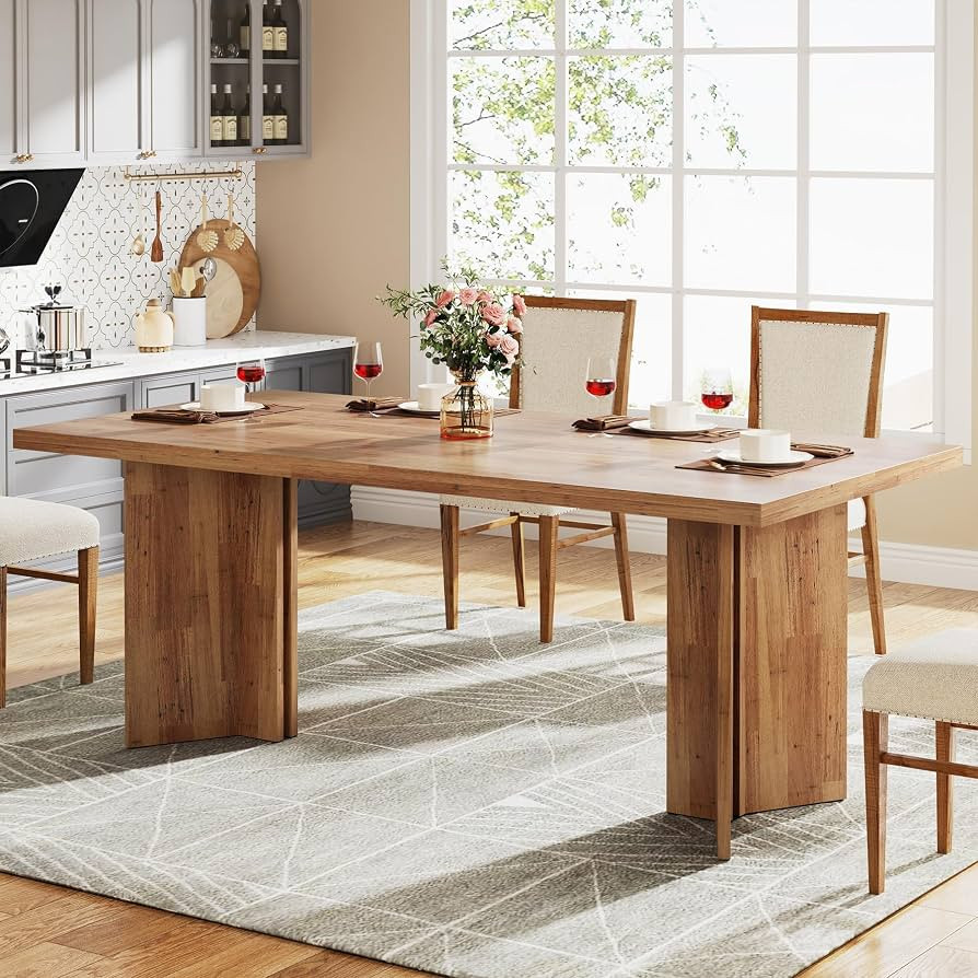 Tribesigns 63-inch Dining Table for 4-6, Farmhouse Kitchen Table with Large Tabletop, Rectangular... | Amazon (US)