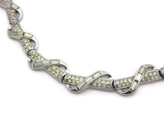 Rhinestone Necklace - Trifari Necklace, Trifari Jewelry, Bridal, Wedding, Costume Jewelry | Etsy (US)