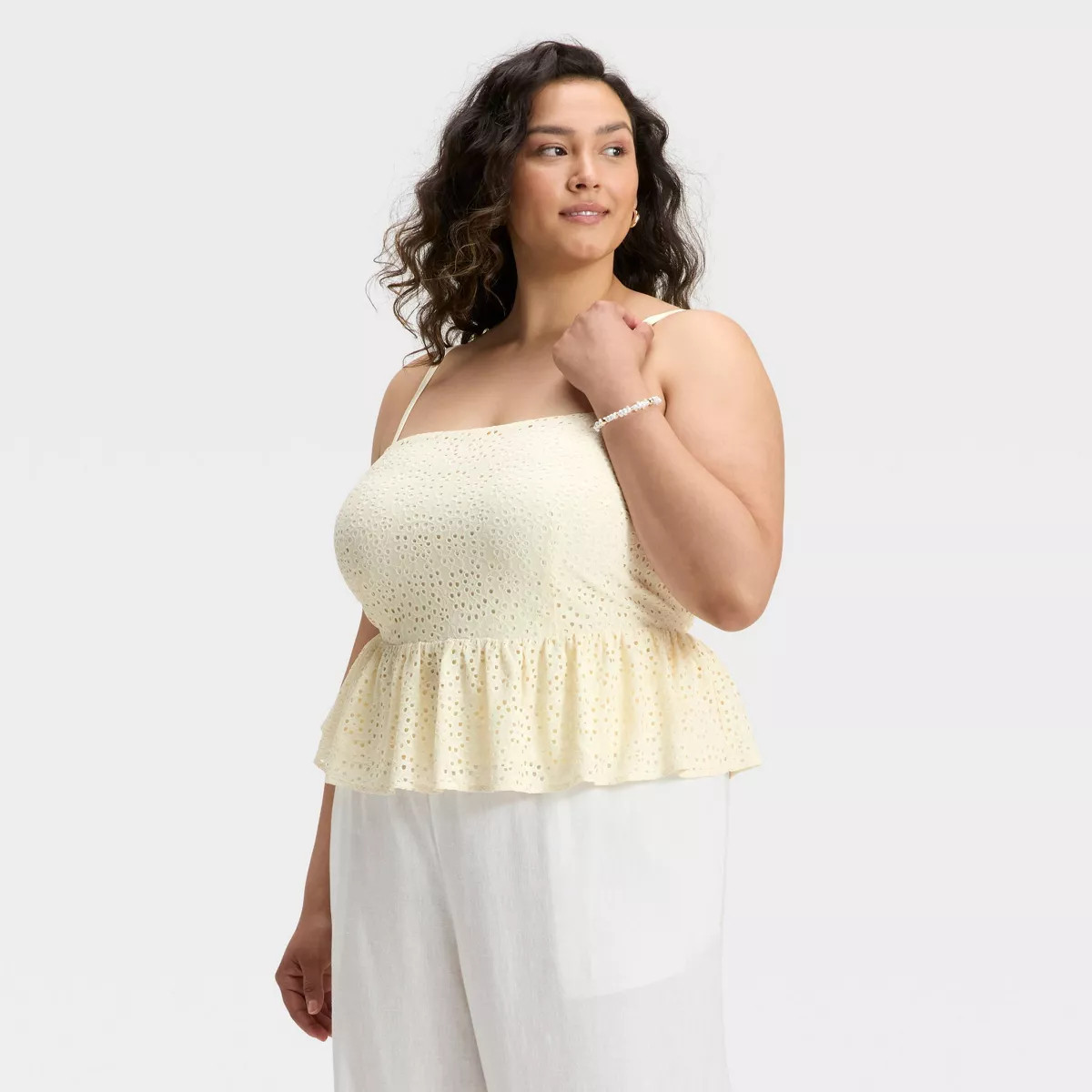 Women's Peplum Tank Top - A New Day™ White | Target