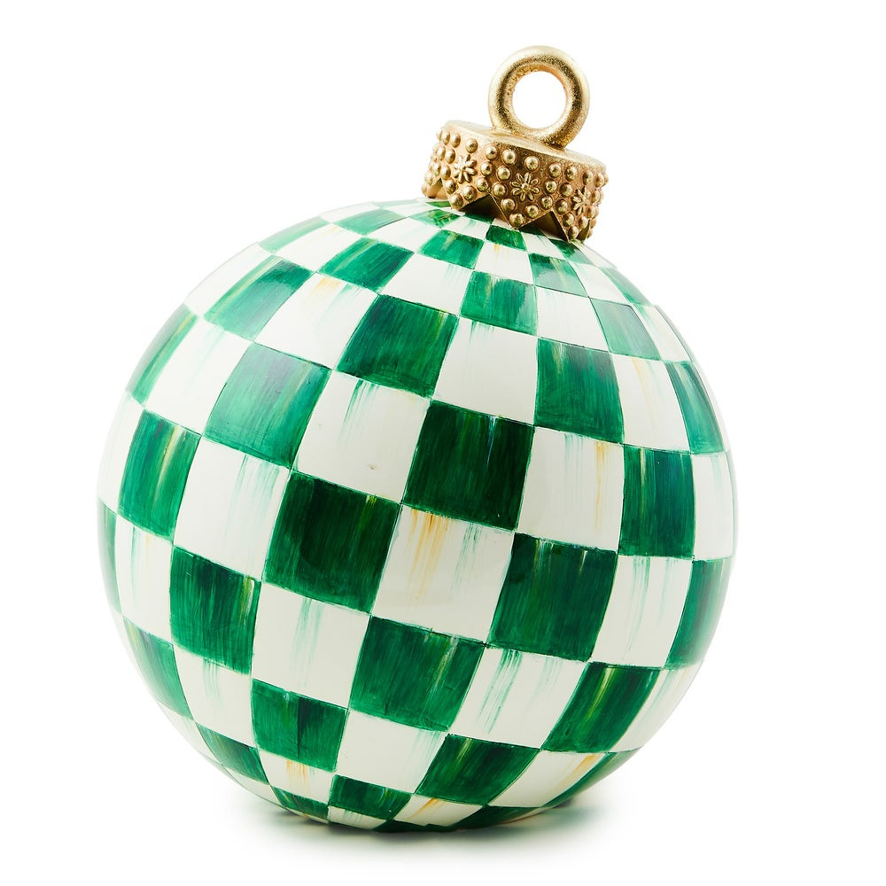 Dark Green Check Tabletop Ornament | MacKenzie-Childs
