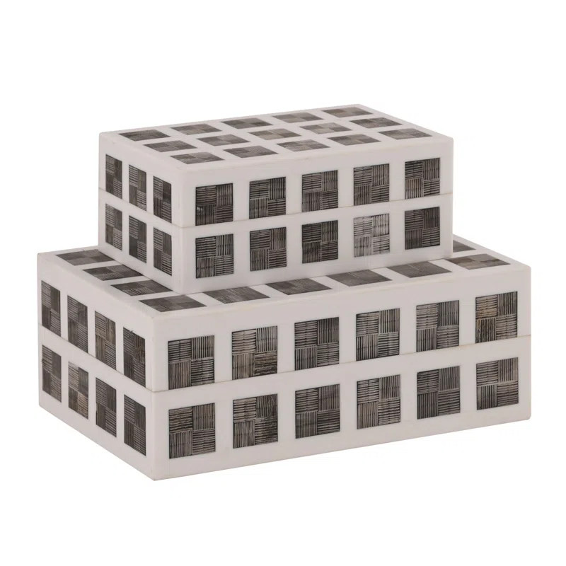 Cassia 2 Piece Carved Horn Decorative Nesting Boxes | Wayfair North America